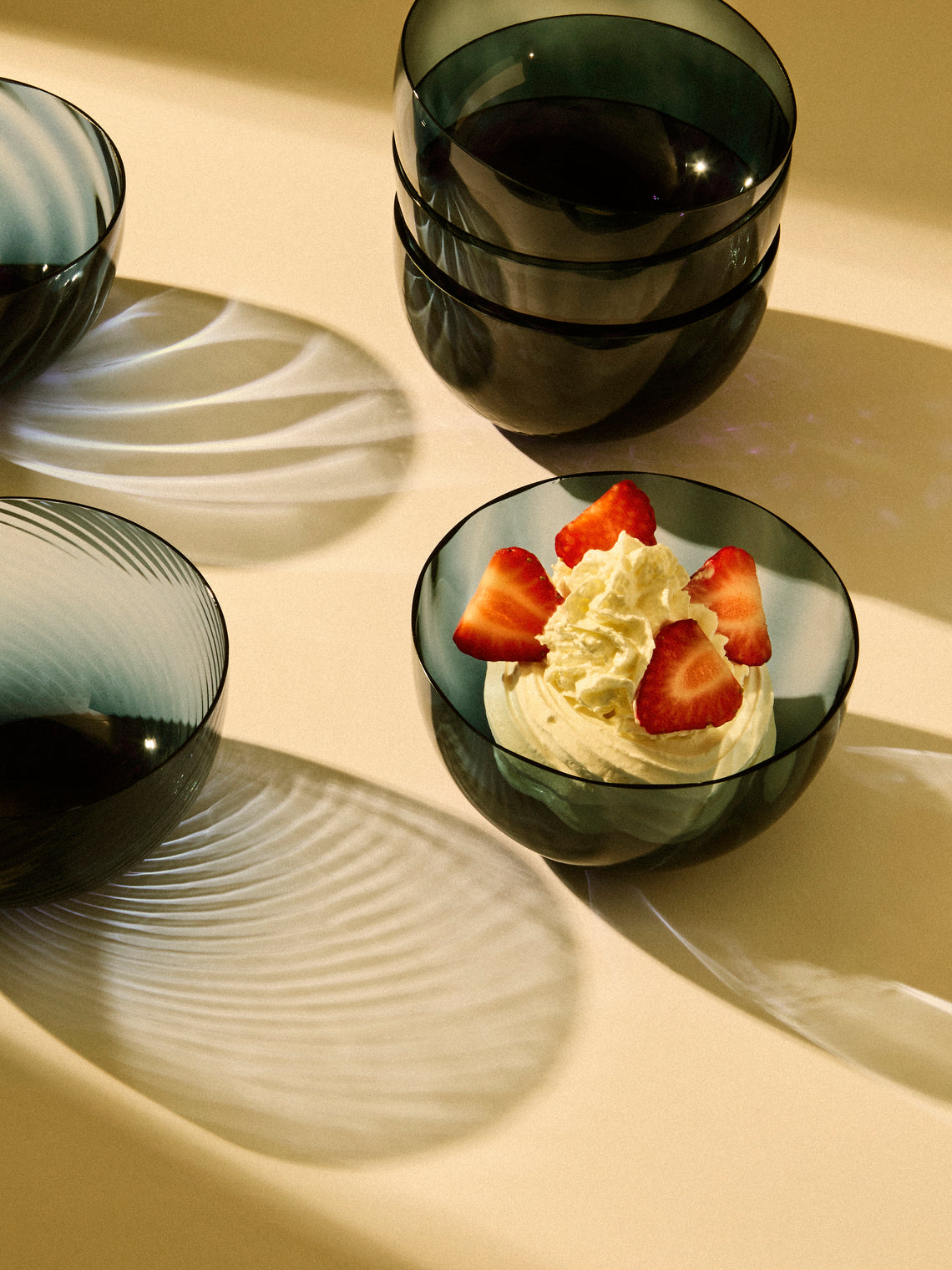 NasonMoretti - | Set of 6 | Idra Hand-Blown Murano Glass Dessert Bowls - Blue - ABASK