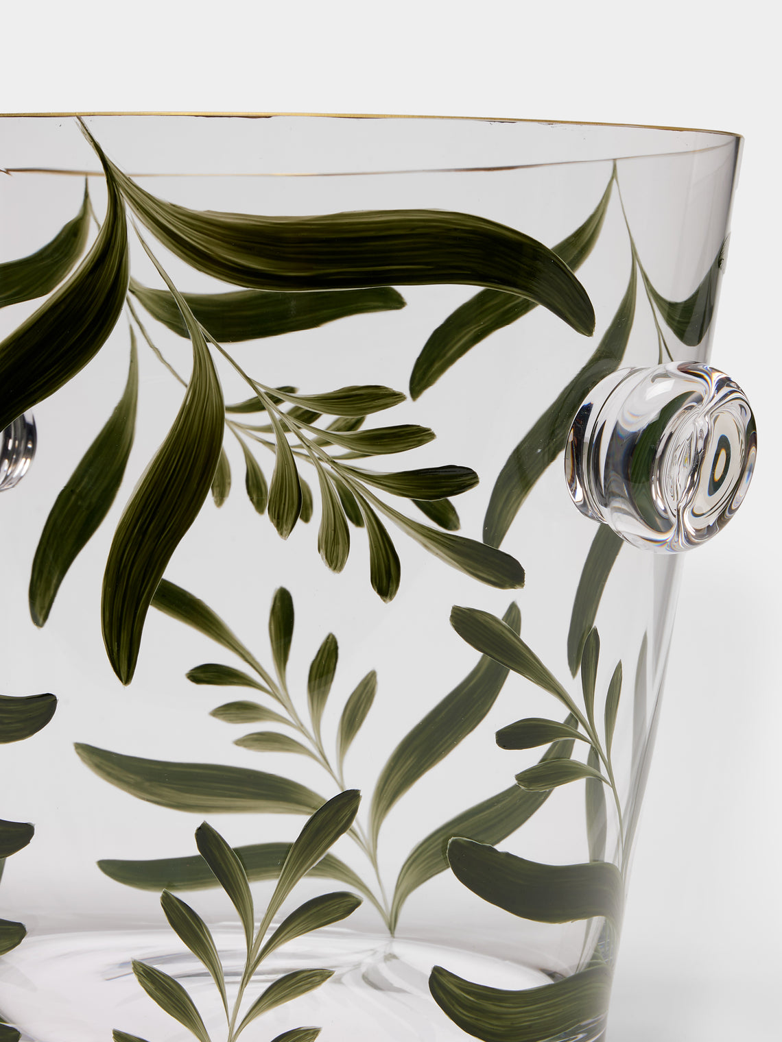 Los Vasos de Agua Clara - Saanen Hand-Painted Crystal Champagne Cooler - Green - ABASK