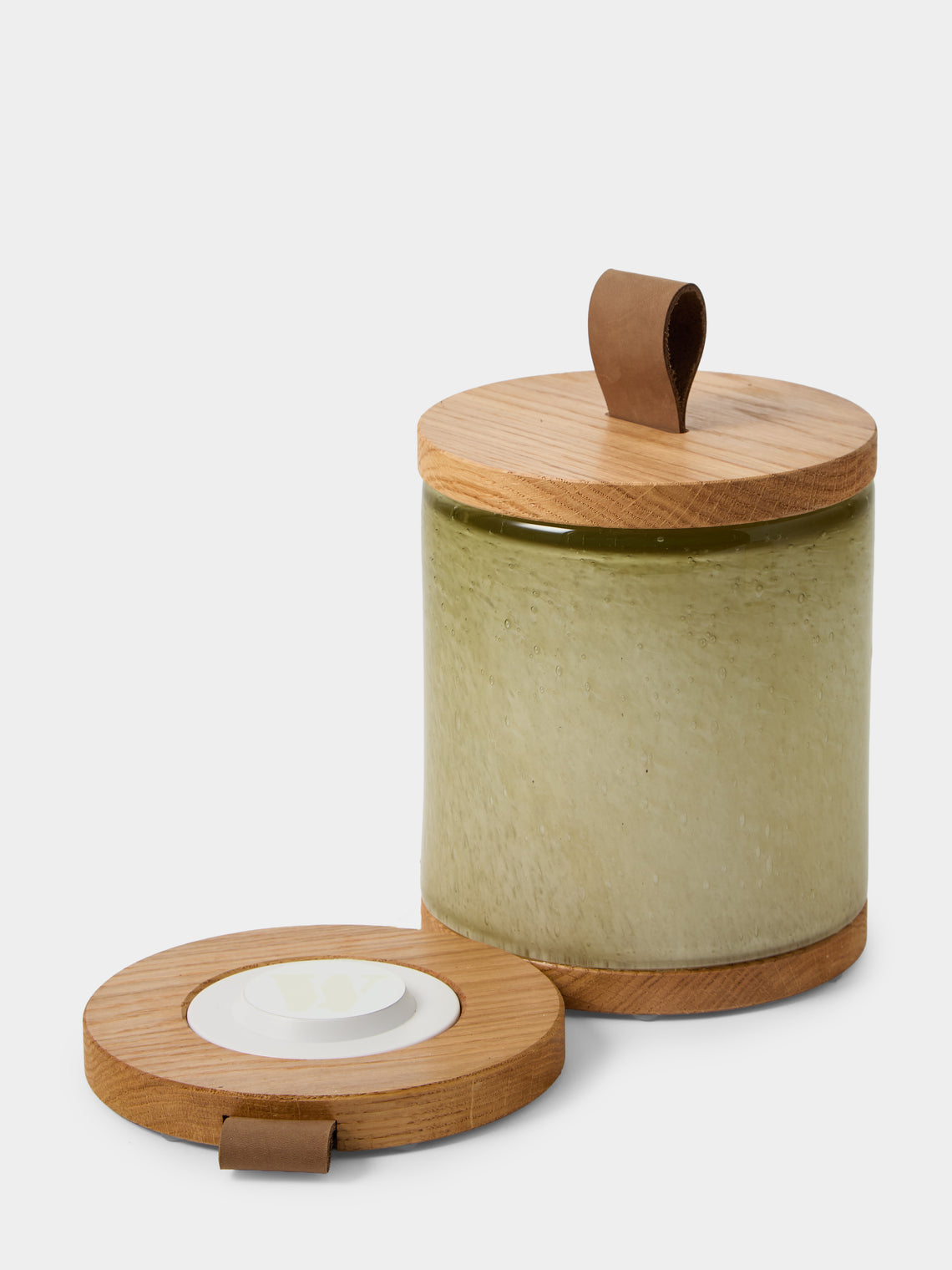 Wannes Antwerp - Antoine Hanoi Hand-Blown Glass and Oak Portable Lamp - Green - ABASK