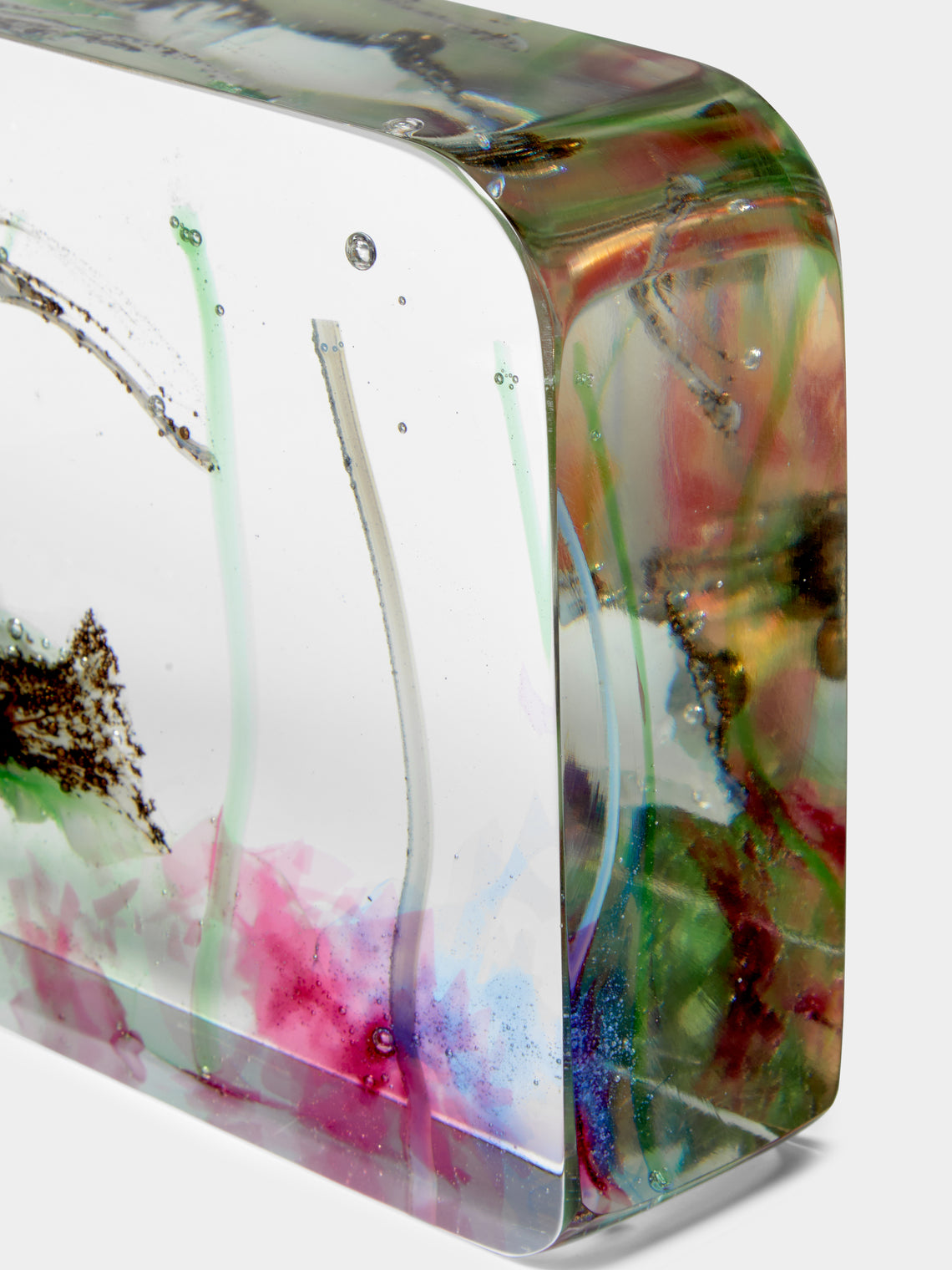 Antique and Vintage - 1950s Aquarium Murano Glass Paperweight - Clear - ABASK