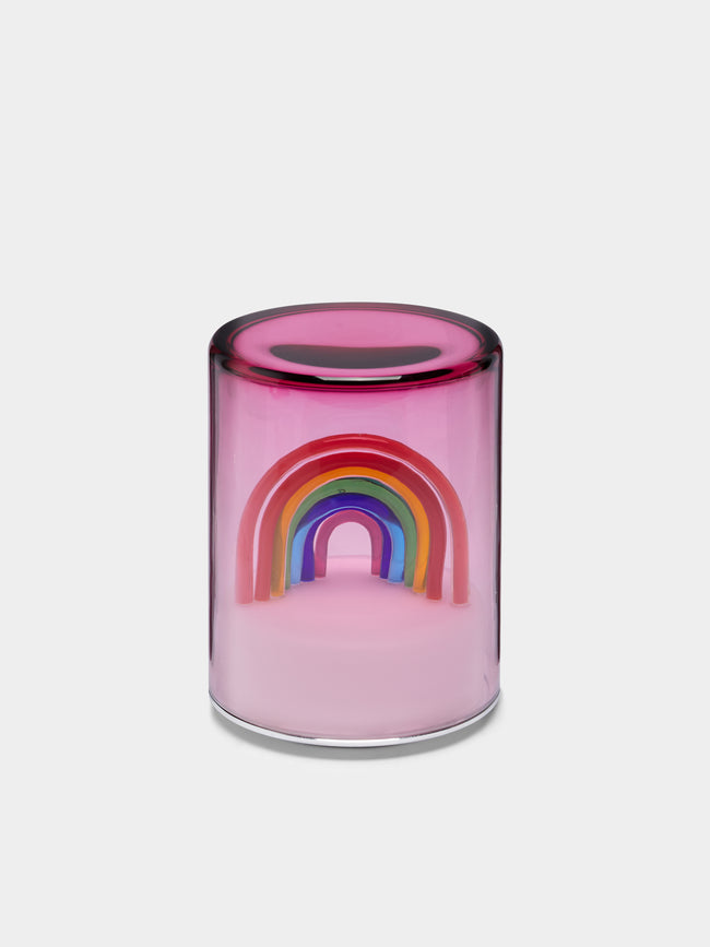Green Wolf Lighting by Solange Azagury-Partridge - Rainbow Hand-Blown Murano Glass Portable Table Light - Pink - ABASK - 