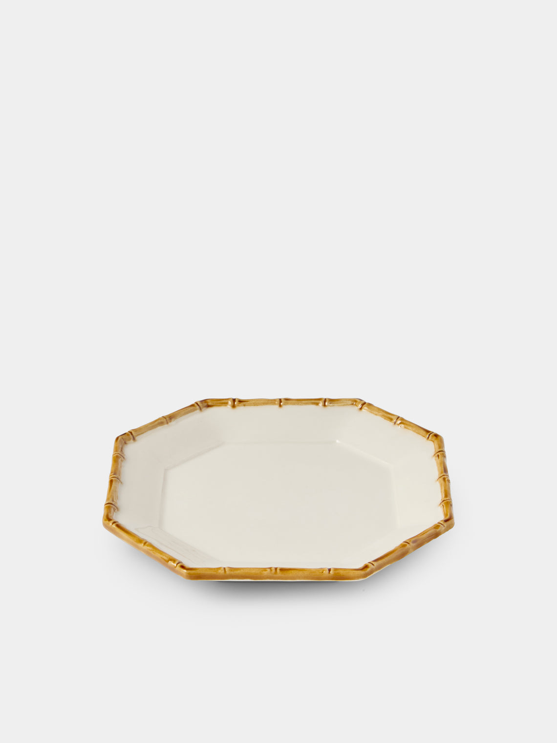 Verdolini - Bamboo Hand-Painted Ceramic Cake Plate (6in/16cm) - White - ABASK