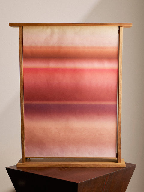 Maxime Prange - Seul Walnut and Washi Paper Table Lamp - Blue - ABASK