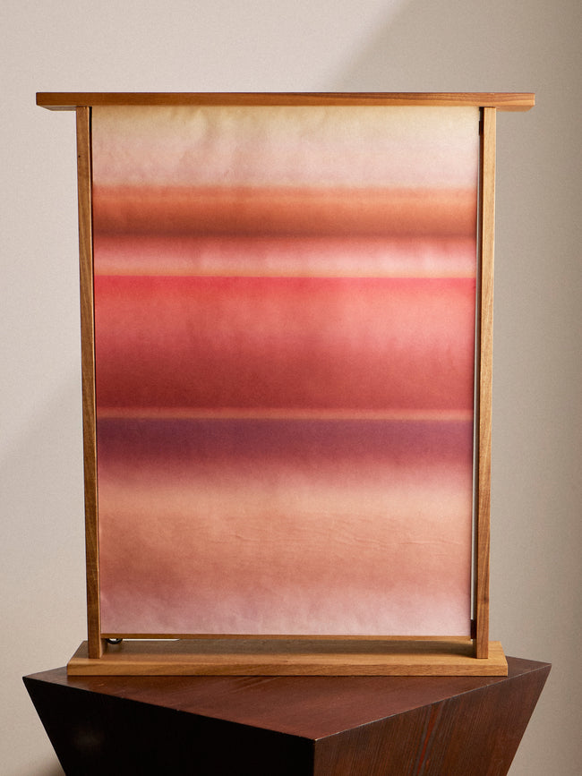 Maxime Prange - Seul Walnut and Washi Paper Table Lamp - Blue - ABASK