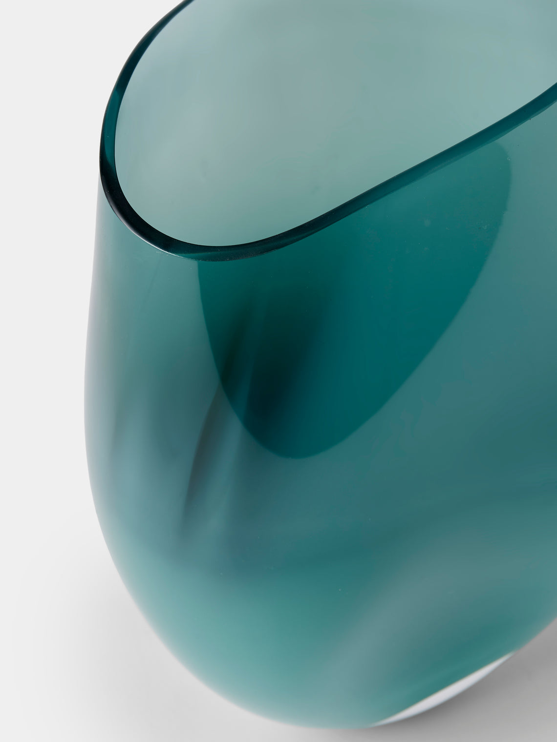 Michèle Oberdieck - Turquoise Seas I Hand-Blown Glass Vase (10.5in/27cm) - Green - ABASK