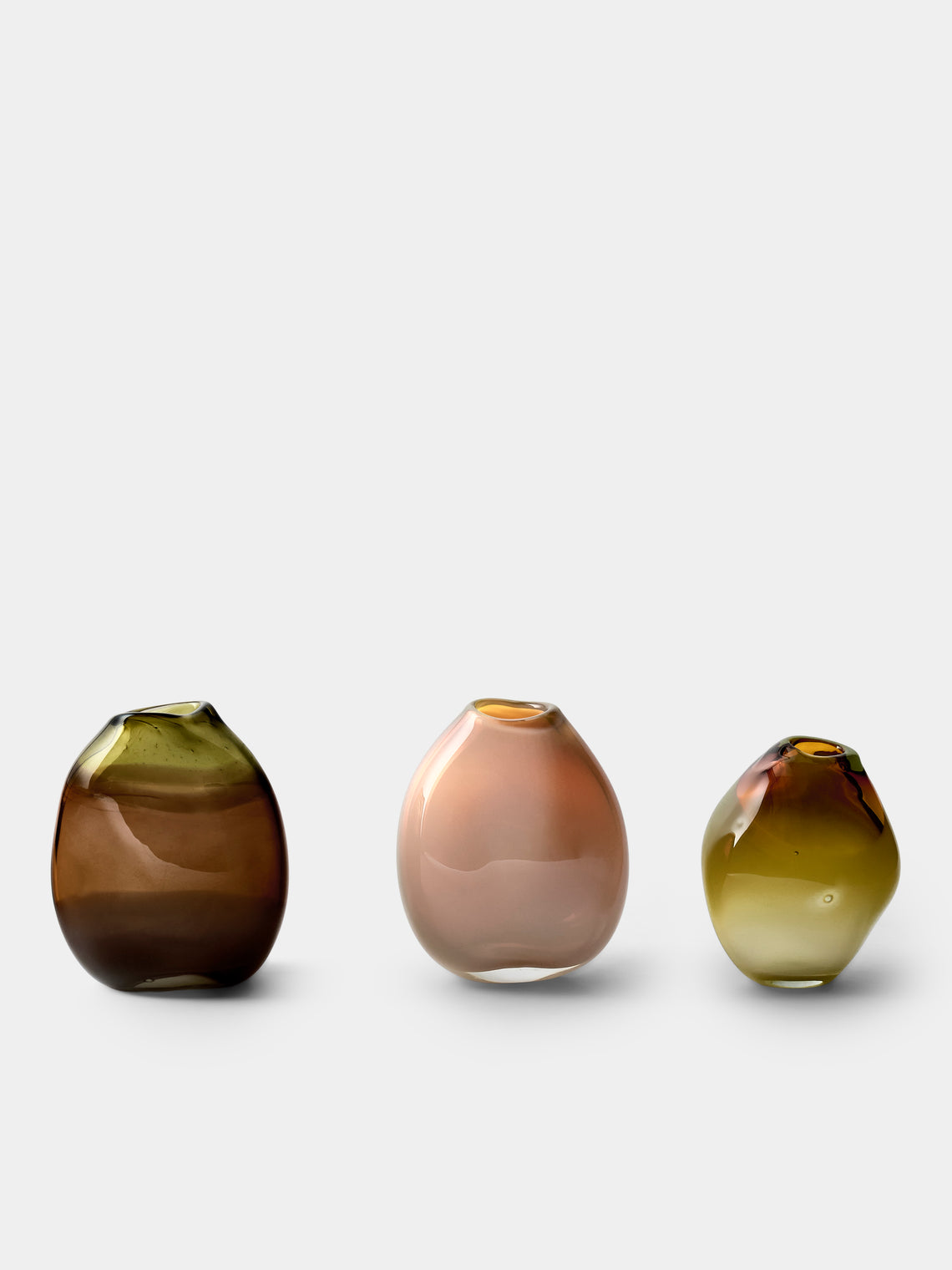 Michele Oberdieck - Hand-Blown Glass Vases – 4.5in/12cm (Set of 3) - Orange - ABASK - 