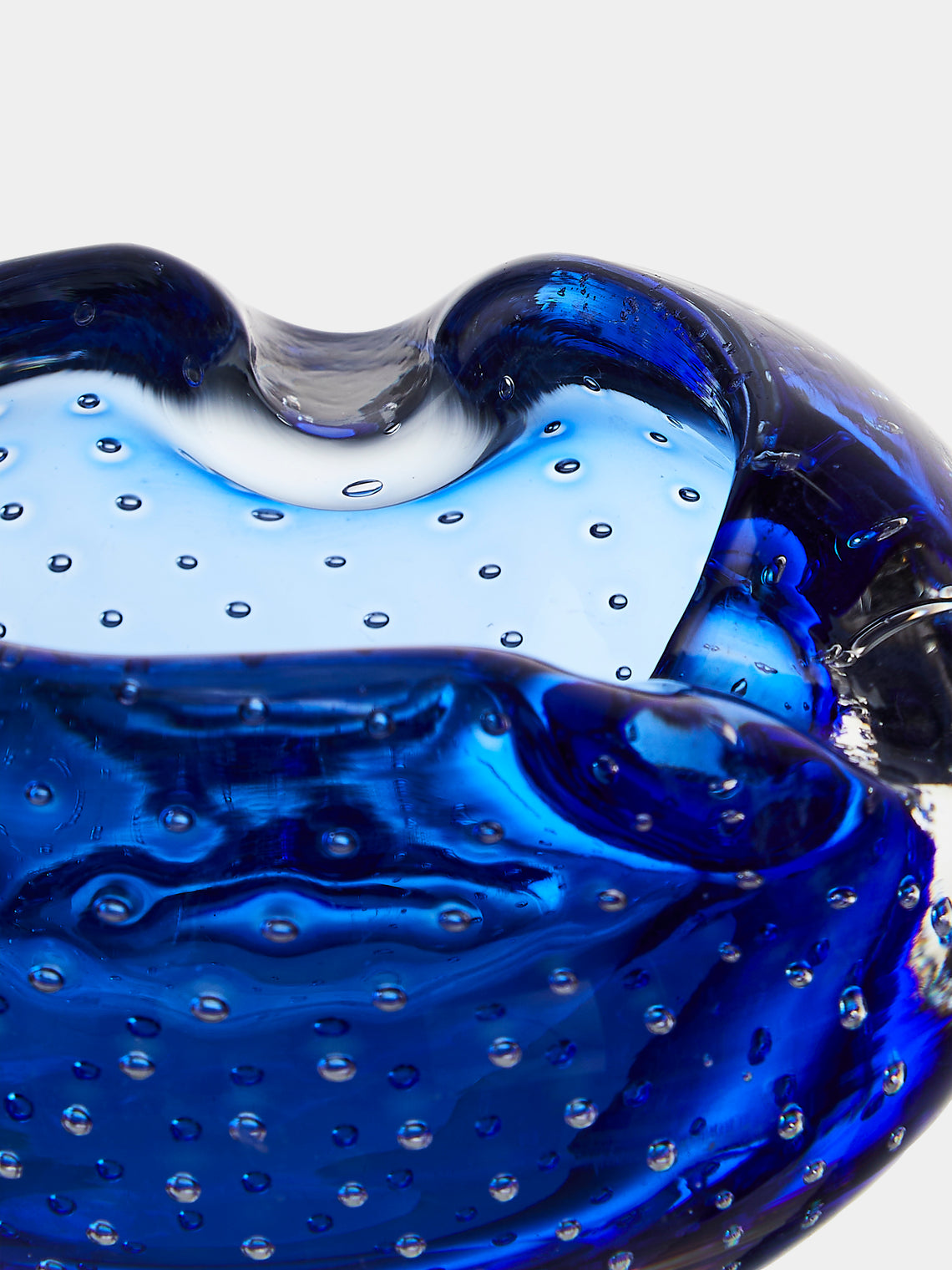 Antique and Vintage - Mid-Century Glass Ashtray - Blue - ABASK