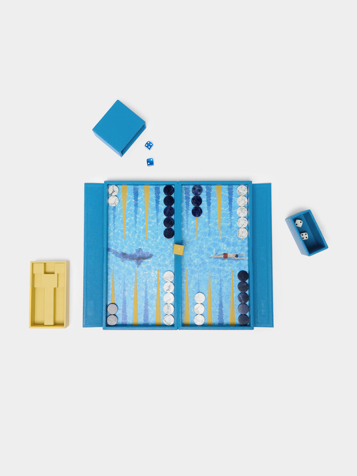 The Chase Leather Travel Backgammon Set