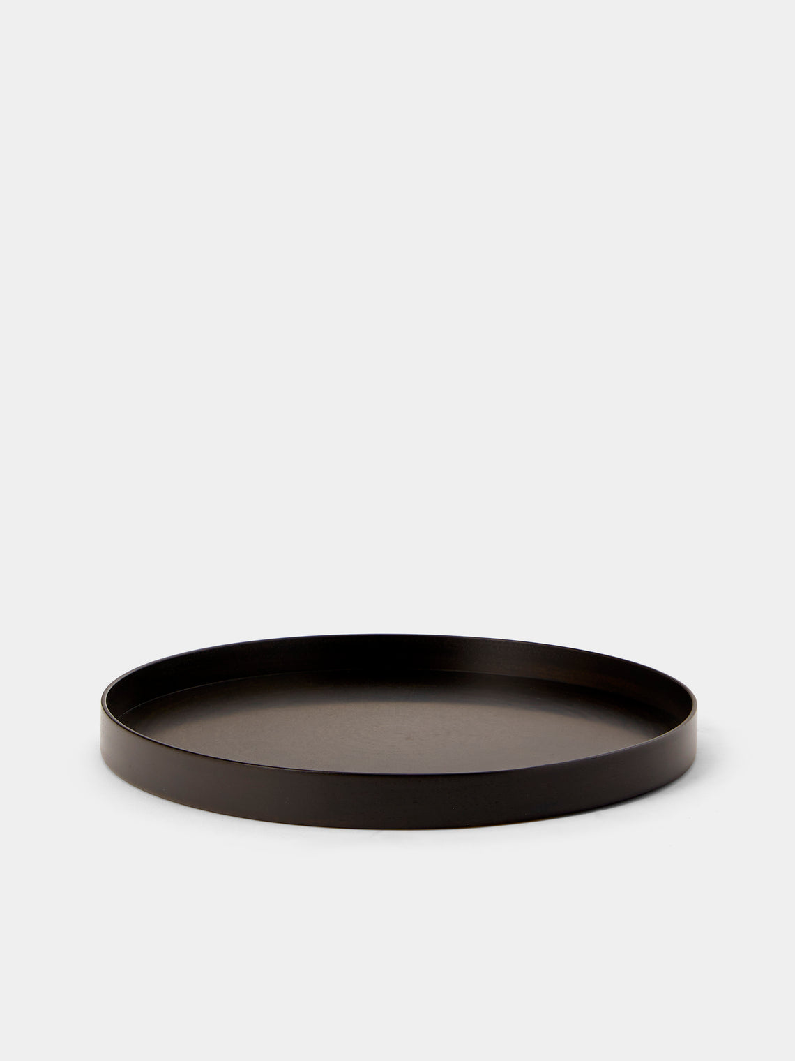 Mori Kougei - Rays Sumi-Urushi Wood Round Tray (11in/28cm) - Black - ABASK