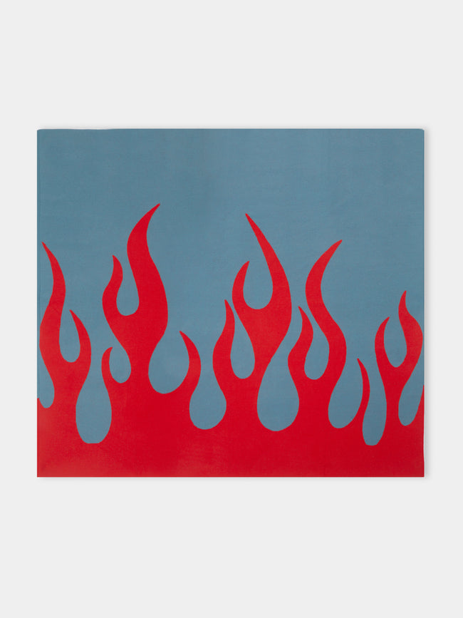 Frenckenberger - Sylvie Fleury Flame Cashmere Blanket (79in/2m) - Blue - ABASK - 