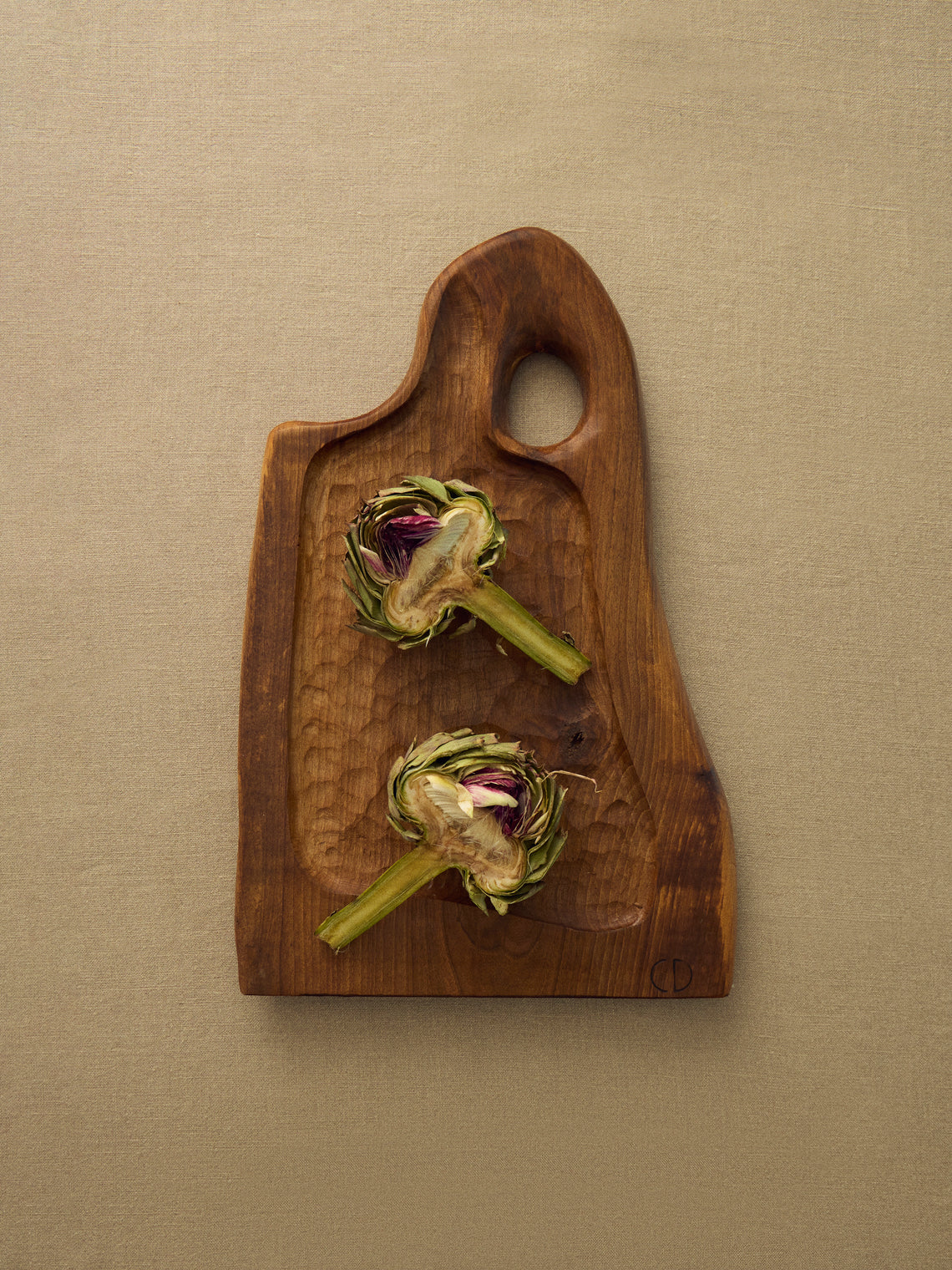 Eliot Daguet - Hand-Carved Walnut Serving Board - Brown - ABASK