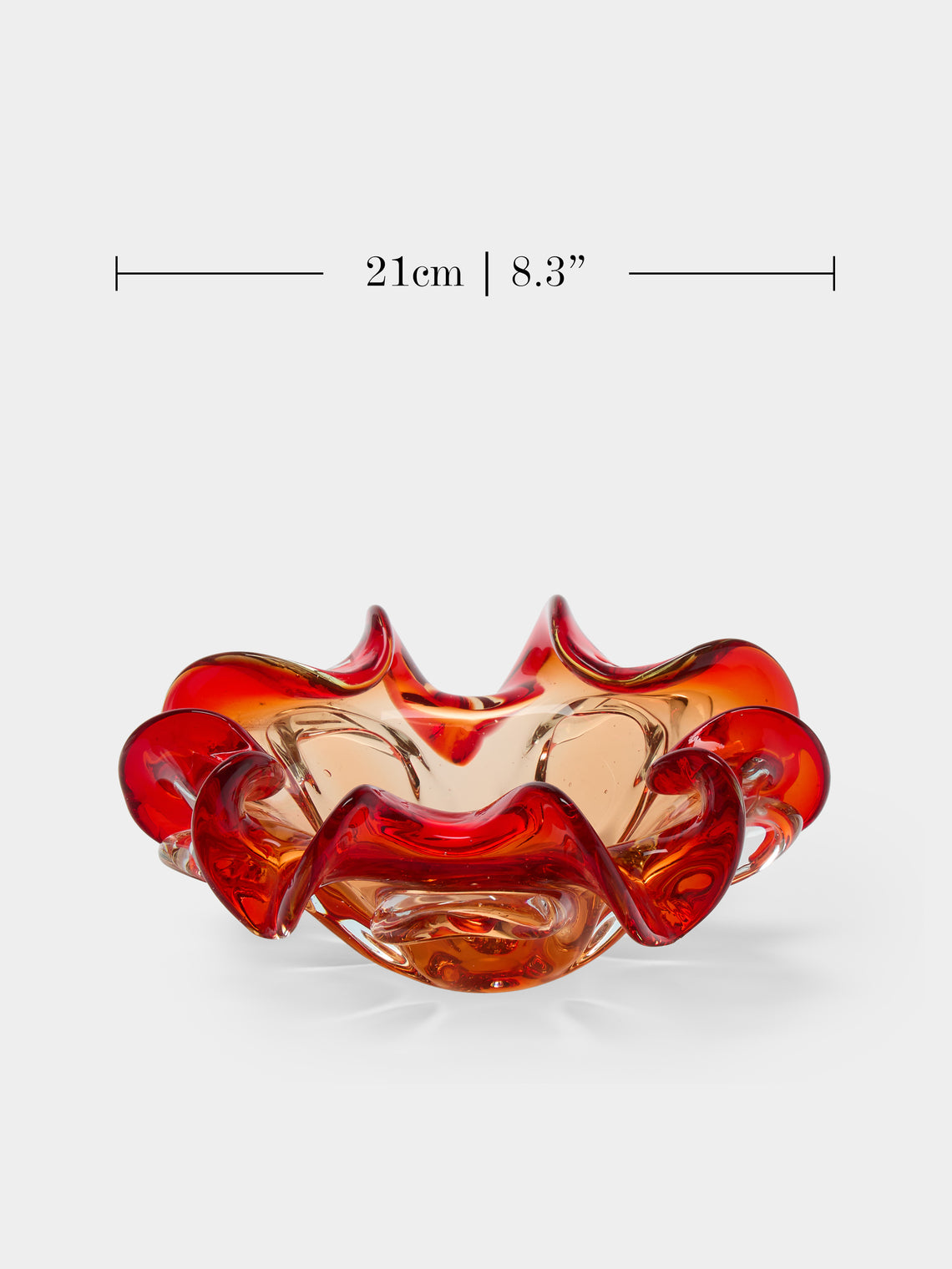 Antique and Vintage - Mid-Century Crystal Ashtray - Red - ABASK