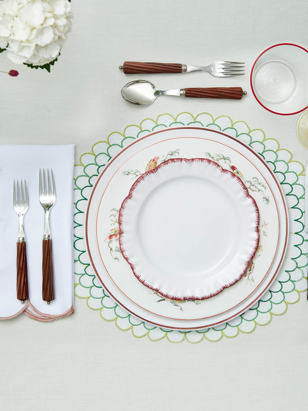 Atelier Soleil - Combed Edge Hand-Painted Ceramic Side Plates (Set of 4) -  - ABASK