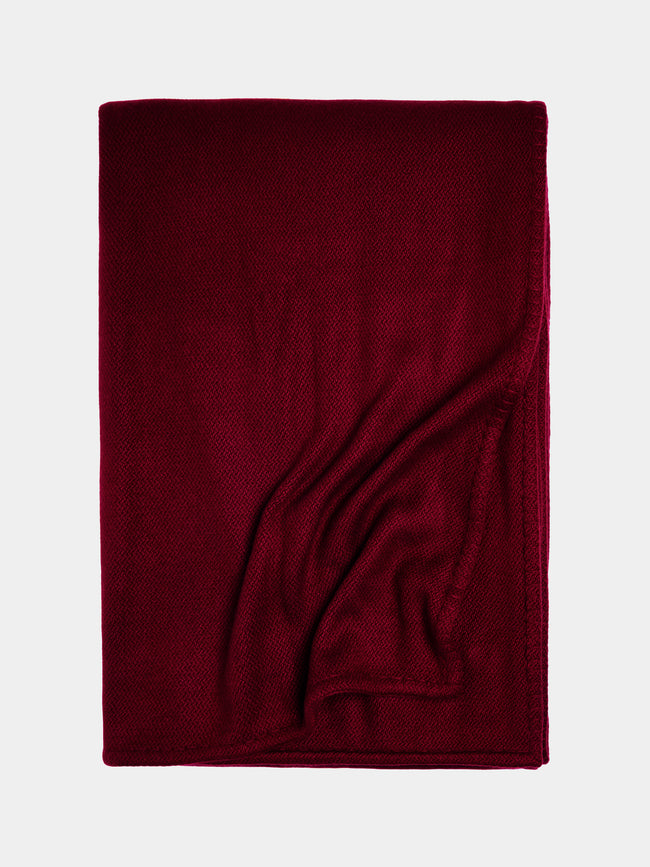 Rose Uniacke - Large Cashmere Blanket - Burgundy - ABASK - 