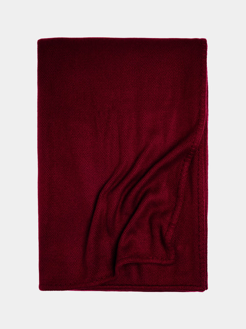 Rose Uniacke - Hand-Dyed Cashmere Large Blanket - Burgundy - ABASK - 