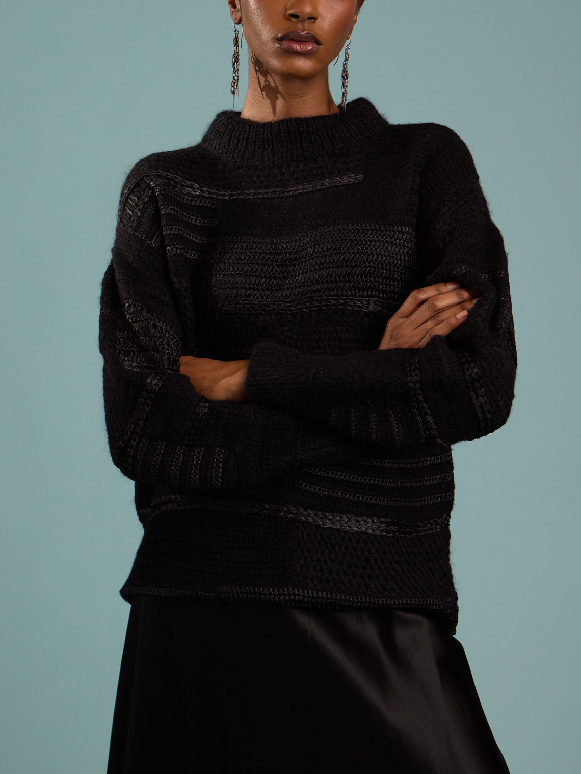 Heirlome - Vida Silk and Cashmere-Blend Sweater | Size: S - Black - ABASK