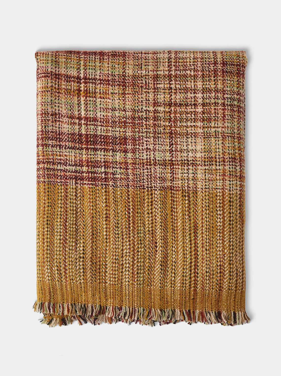 Me & K - Textured Cashmere Throw (75in/1.9m) - Red - ABASK - 