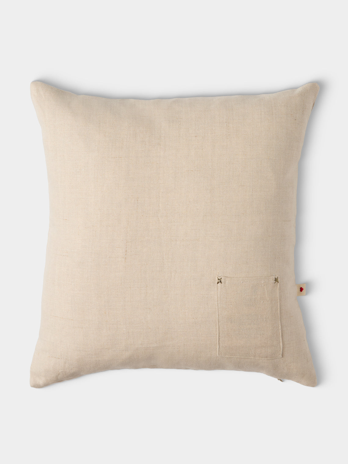 Bokja - Avocado Moon Embroidered Linen Cushion (17.5in/45cm) - Multiple - ABASK