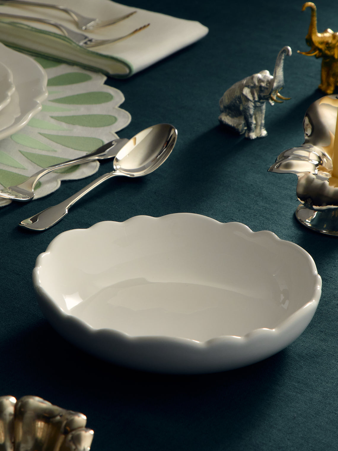 Bourg Joly Malicorne - Festons Ceramic Soup Bowls (Set of 4) -  - ABASK