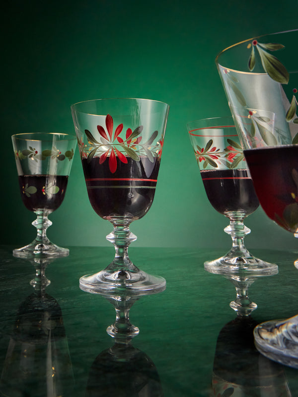 Los Vasos de Agua Clara - Zermatt Hand-Painted Stemmed Glasses (Set of 4) -  - ABASK