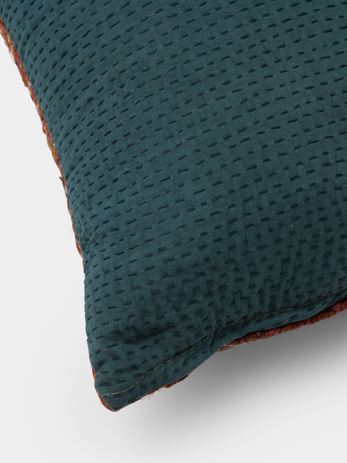 By Walid - 19th-Century Paisley Patchwork Wool and Linen Cushion (18.5in/47cm) - Multiple - ABASK