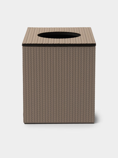 Pinetti - Woven Leather Magnetic Tissue Box - Taupe - ABASK - 