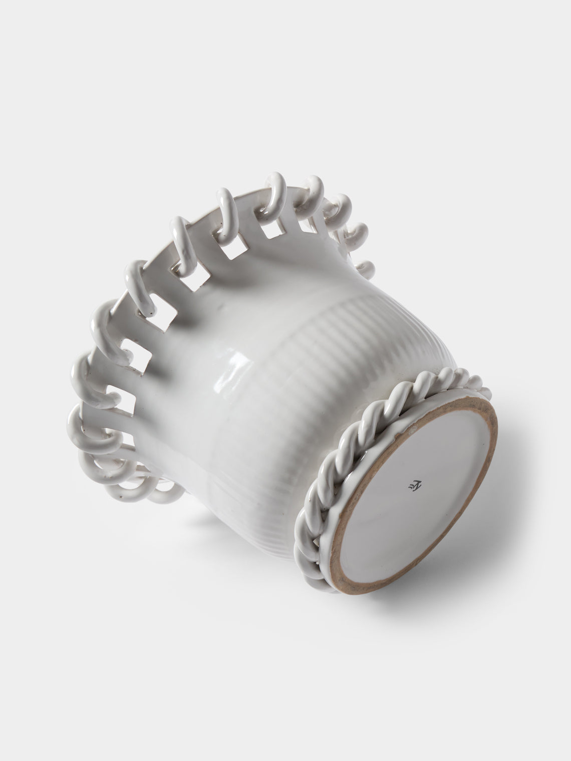 Antique and Vintage - 1920s Émile Tessier Ceramic Vase (11in/28.5cm) - White - ABASK