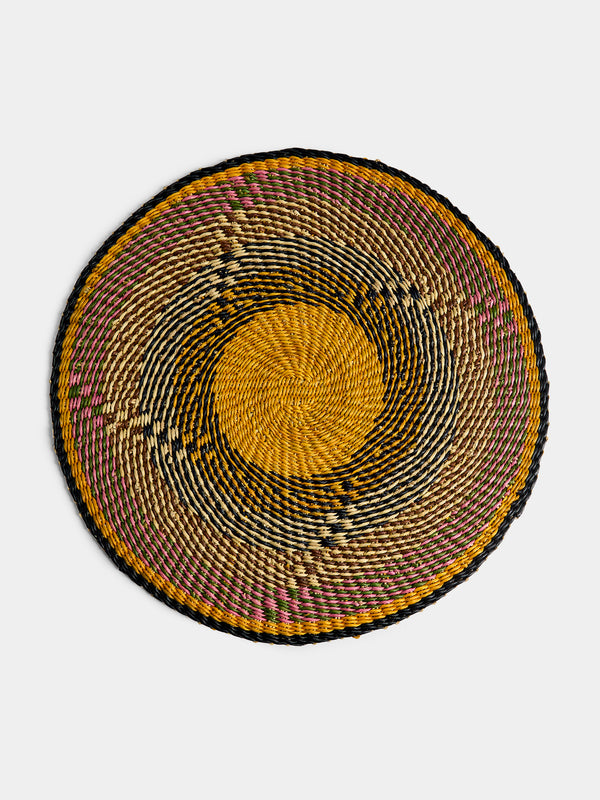 Baba Tree - Handwoven Elephant Glass Placemats (Set of 4) - Yellow - ABASK - 