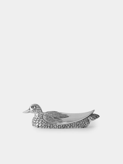 Antique and Vintage - Mid Century Silver Plated Ducks Knife Rests (Set of 12) - Silver - ABASK - 