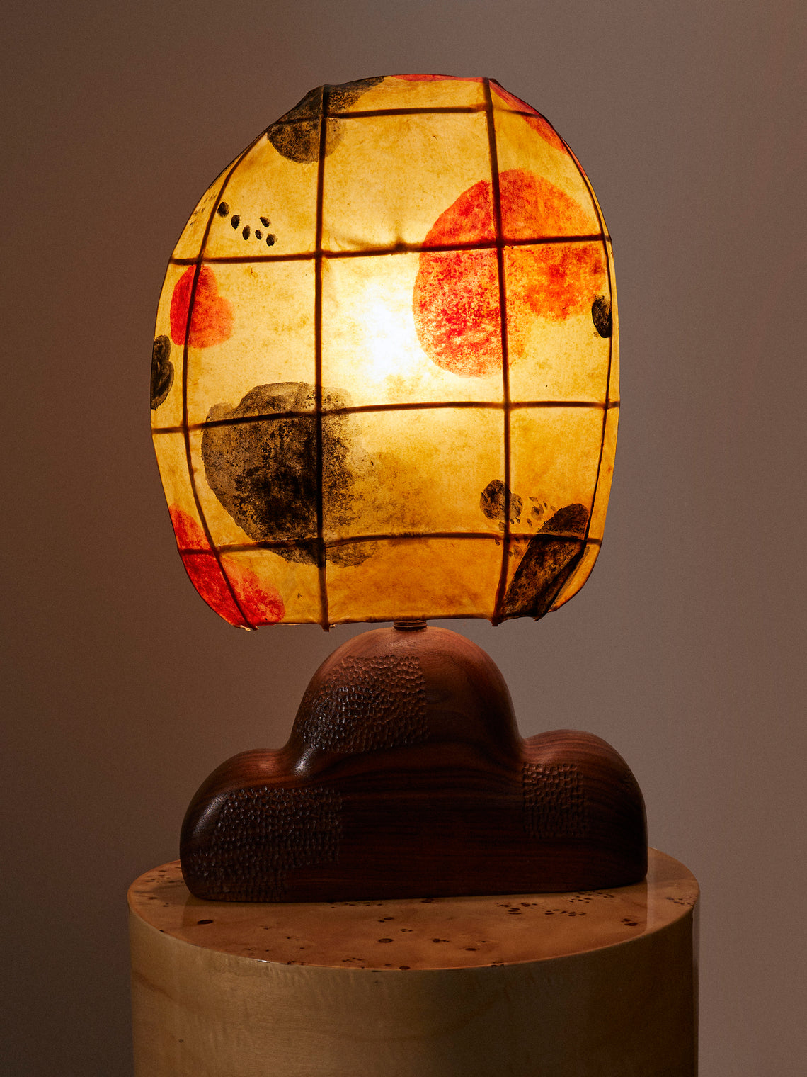Yuxuan Huang - Mountain Hand-Painted Kozo Paper and Wood Table Lamp - Multiple - ABASK