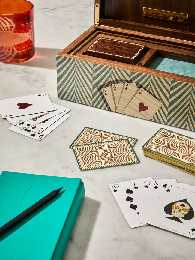 Alexandra Llewellyn - Turquoise Wood Playing Cards Set - Blue - ABASK