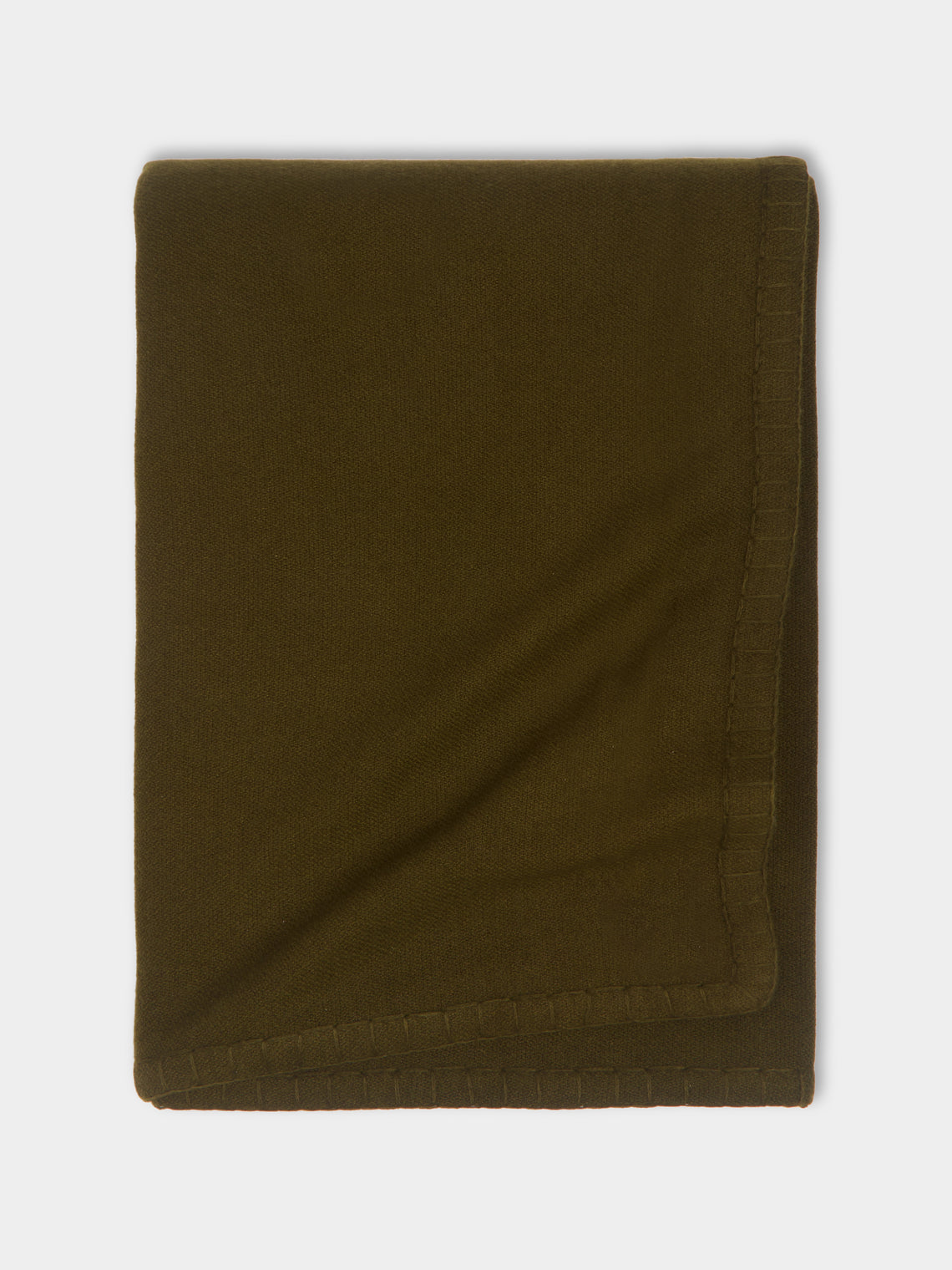 Stitched-Edge Cashmere King-Size Blanket (110in/2.8m)