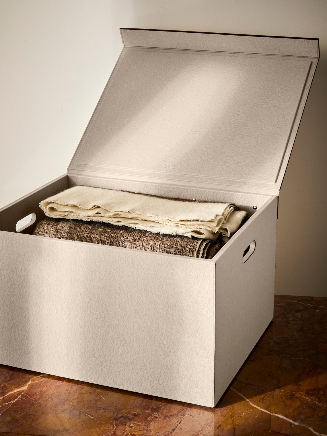 Giobagnara - Parma Leather Large Closet Box - Cream - ABASK