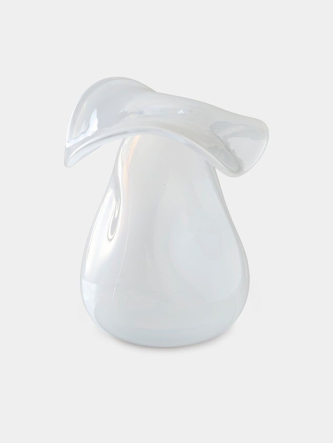 Oog Objects - 6 Hand-Blown Glass Vase (7.5in/18.5cm) - White - ABASK - 