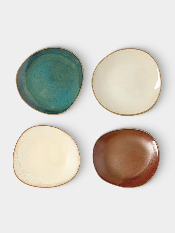 Hana Karim Studio - Hand-Built Ceramic Dessert / Salad Plates – 7in/18cm (Set of 4) - Multiple - ABASK - 