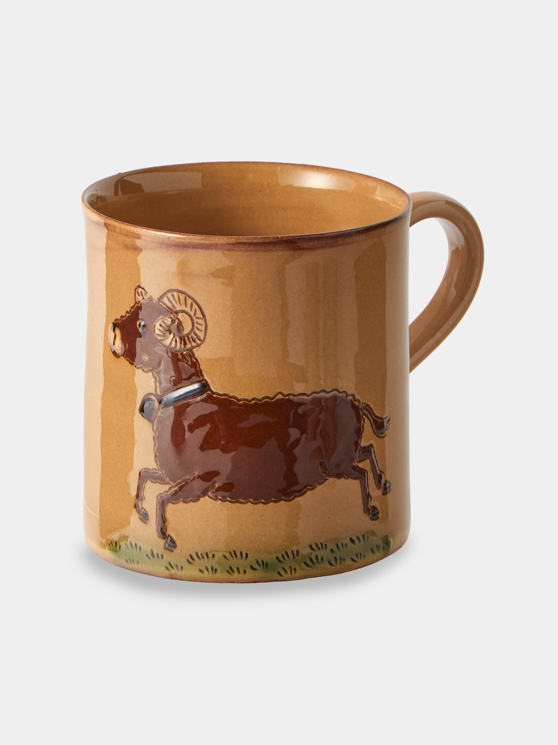 Poterie d’Évires - Animals Hand-Painted Ceramic Mugs (Set of 4) - Cream - ABASK