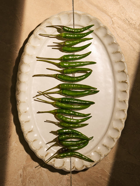 Kaneko Kohyo - Coco Ceramic Large Oval Dinner Plates – 10in/26cm (Set of 4) - White - ABASK