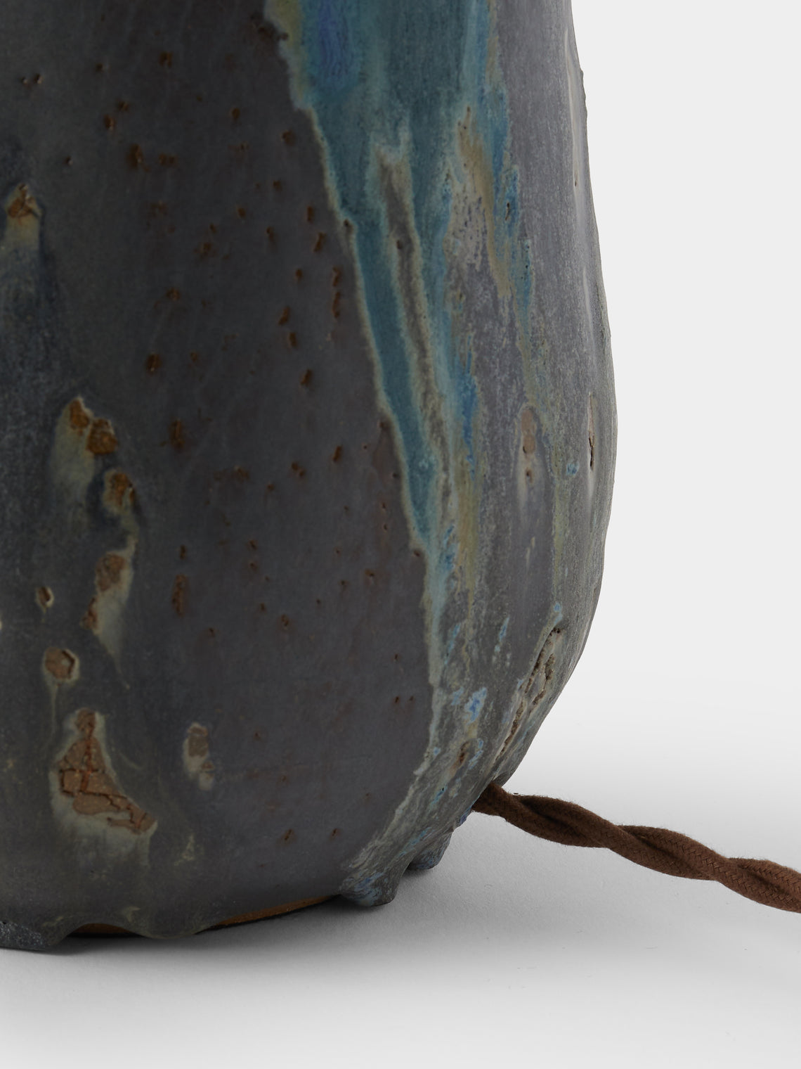 Peter Speliopoulos Projects - Hand-Glazed Stoneware Table Lamp - Blue - ABASK
