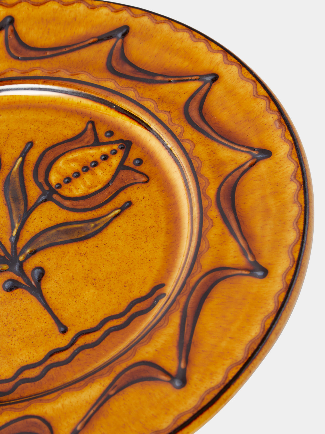 Fitch & McAndrew - Tulip Trio Slipware Serving Plate (13.2in/33.5cm) - Orange - ABASK