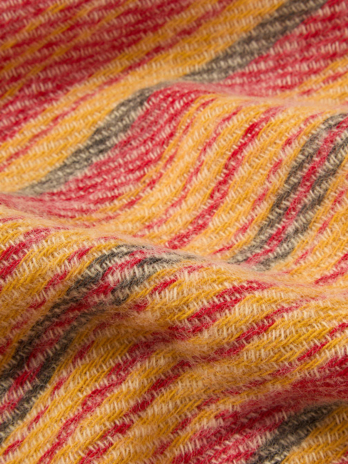 The Stroud - Red Sky Cotswold Lion Wool Blanket (79in/2m) - Multiple - ABASK