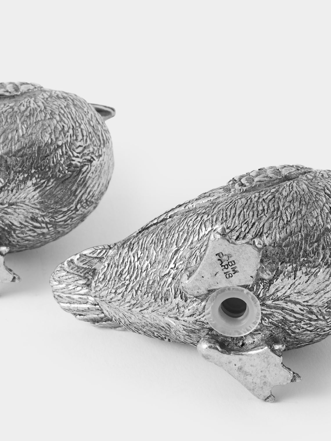 Au Bain Marie - | Set of 2 | Duck Pewter Salt and Pepper Shakers - Silver - ABASK
