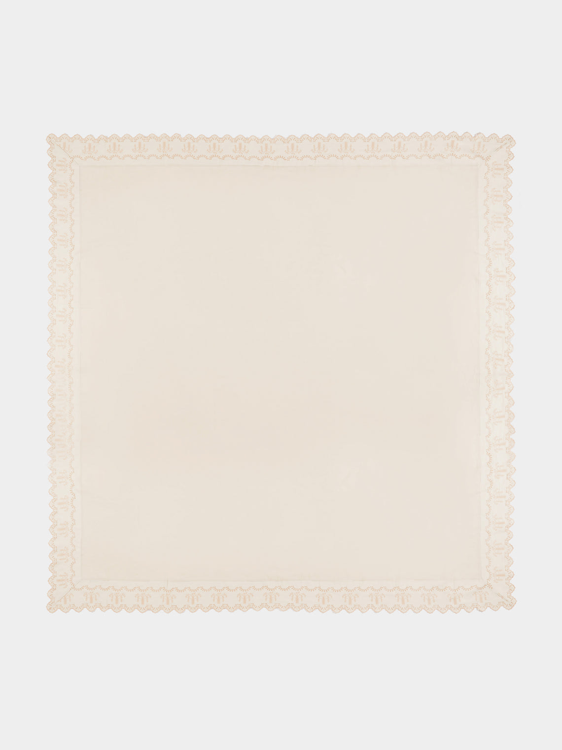 Borgo delle Tovaglie - Eden Embroidered Linen Square Tablecloth - Natural - ABASK