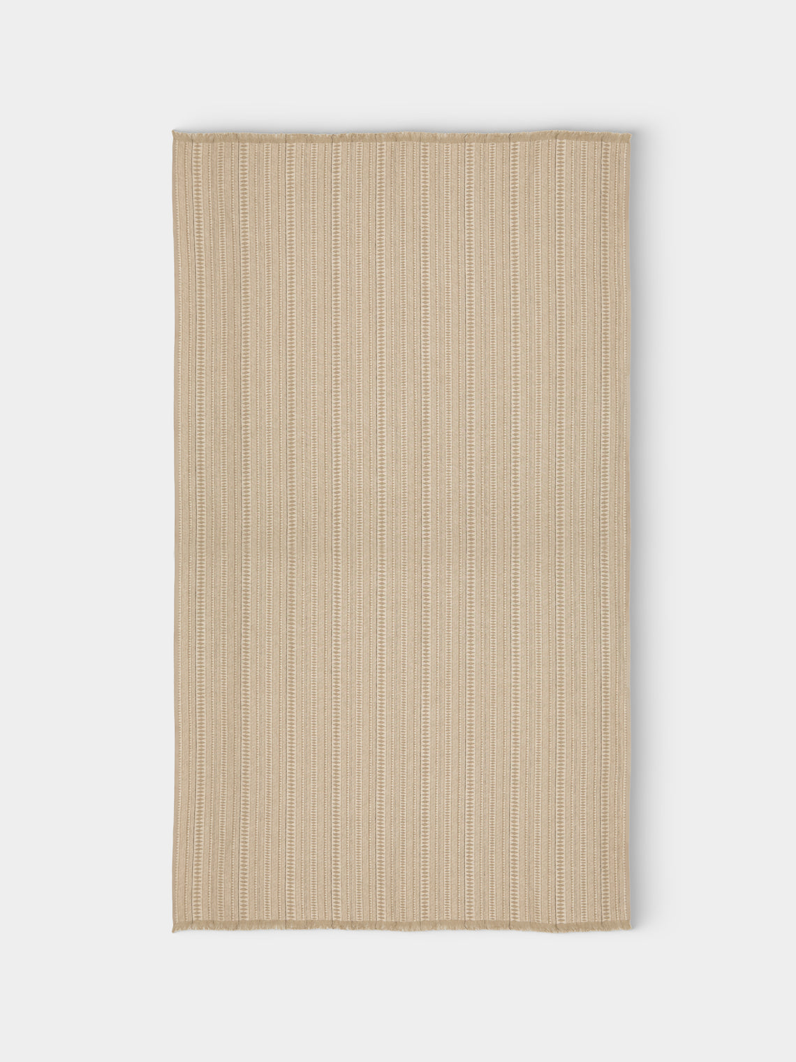 de Le Cuona - Assegai Linen Fringed and Suede-Edge Throw (94.5in/2.4m) - Natural - ABASK