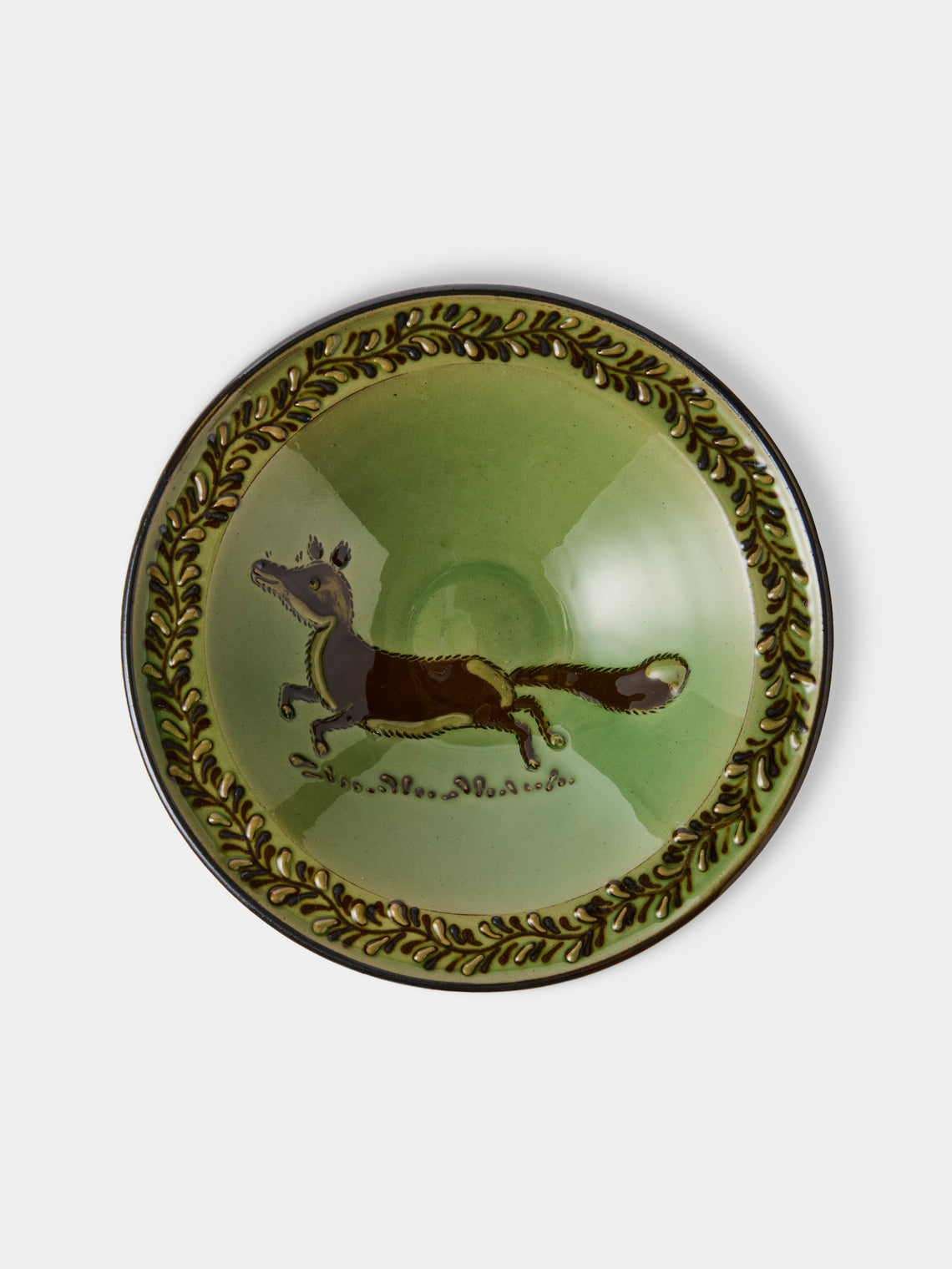 Poterie d’Évires - Animals Hand-Painted Ceramic Breakfast Bowls (Set of 4) - Brown - ABASK