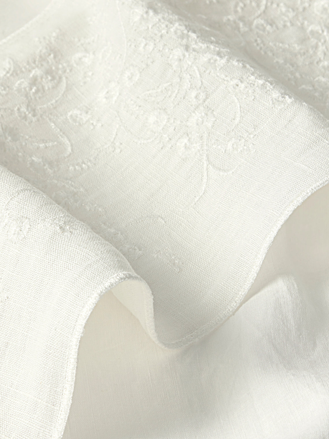 Borgo delle Tovaglie - Venaria Embroidered Linen Extra Large Rectangular Tablecloth - Ivory - ABASK