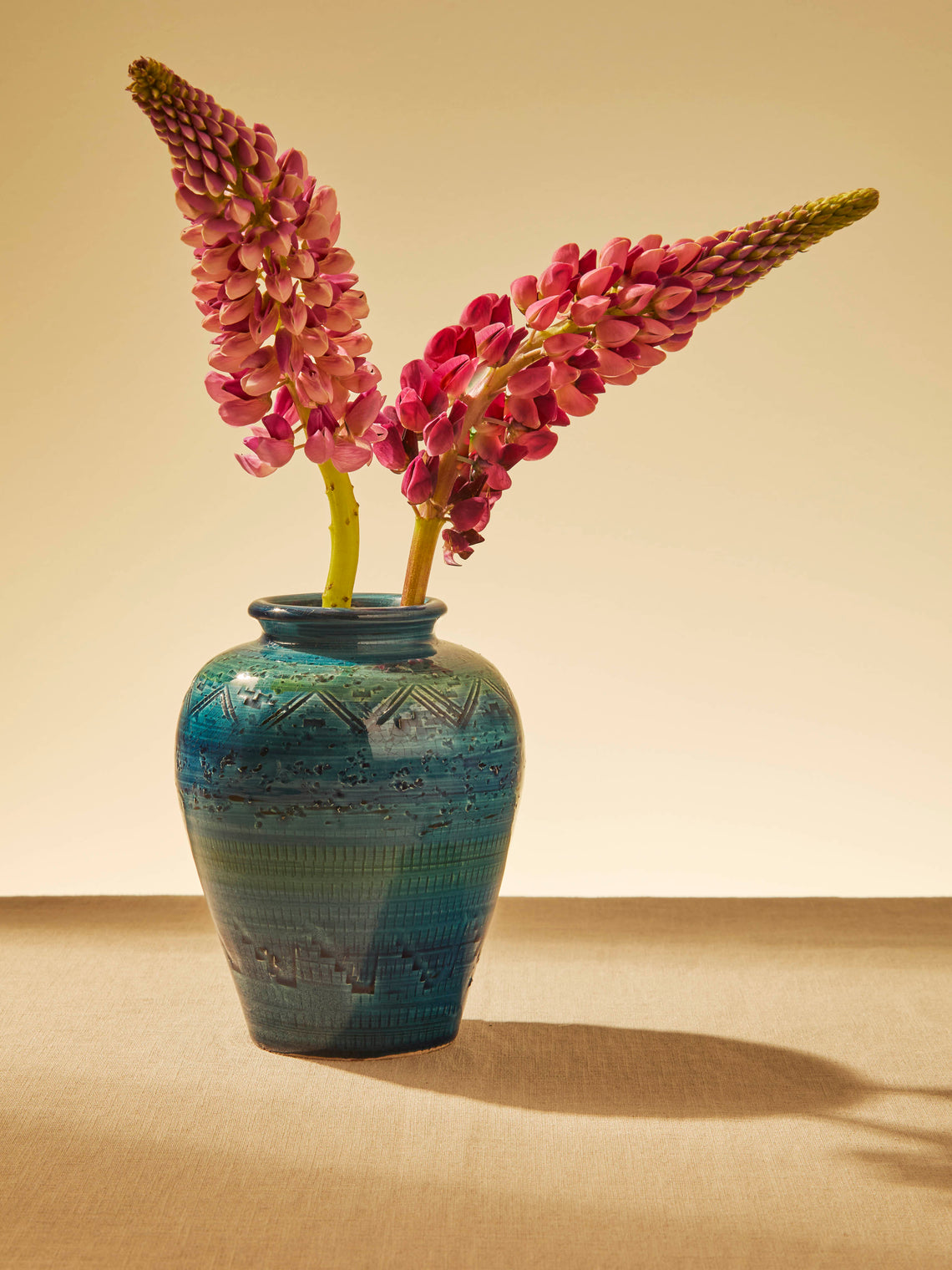 Antique and Vintage - Antique and Vintage Mid-Century Bitossi Vase - Blue - ABASK