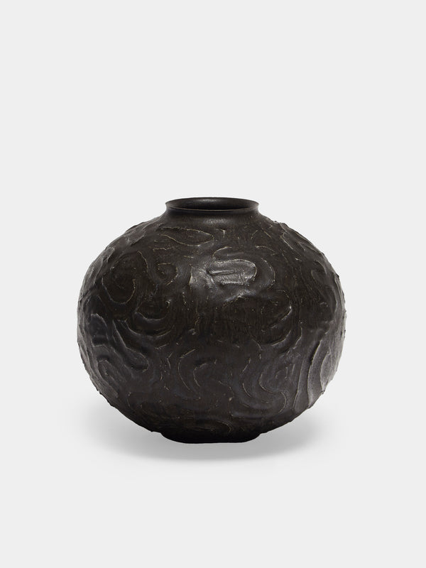 Lee Song-am - Hand-Thrown Stoneware Vase (8.5in/22cm) - Black - ABASK - 