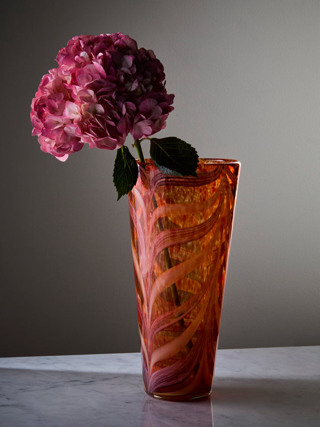 Antique and Vintage - 1960s Seguso Murano Glass Vase (12.5in/31.5cm) - Orange - ABASK