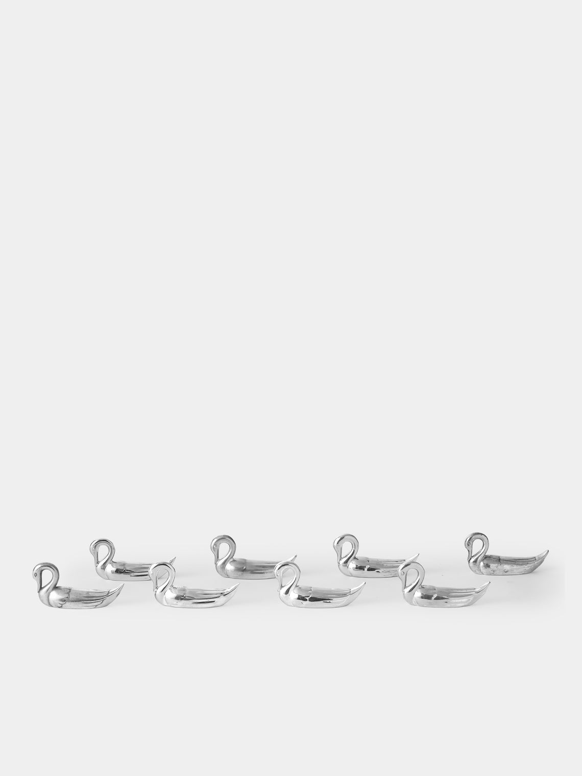 Antique and Vintage - Mid Century Silver Plated Swan Knife Rests (Set of 8) - Silver - ABASK