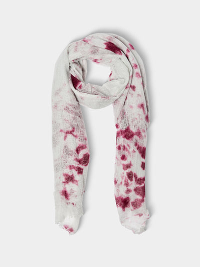 Suzusan - Shibori Cashmere Featherweight Shawl (94.5in/2.4m) - Purple - ABASK - 